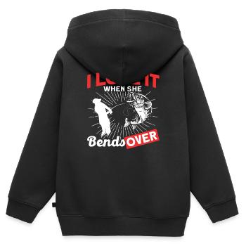 I Love It When She bends Over - Kids Premium Organic Zip-up Hoodie - black - Back - AI Model Kid Male (0cm)
