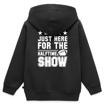 I´m Just Here for the Halftime Show Football - Kinder Premium Organic Zip Hoodie - Schwarz - Hinten - AI Model Kid Male (0cm)