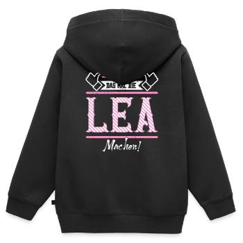 Lea Geschenkidee Geschenk Geburtstag - Kinder Premium Organic Zip Hoodie - Schwarz - Hinten - AI Model Kid Male (0cm)