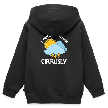 Je prends la météo cirrusly météorologue météorologue - Sweat Premium à capuche zippé enfant bio - noir - Dos - AI Model Kid Male (0cm)
