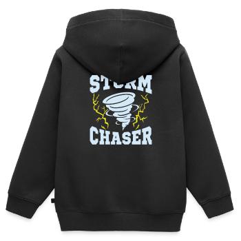 Storm Chaser Meteorologist Meteorology - Kinder Premium Organic Zip Hoodie - Schwarz - Hinten - AI Model Kid Male (0cm)