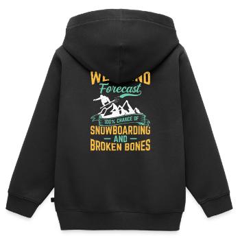 Snowboard fahren Snowboarding Winterurlaub - Kinder Premium Organic Zip Hoodie - Schwarz - Hinten - AI Model Kid Male (0cm)