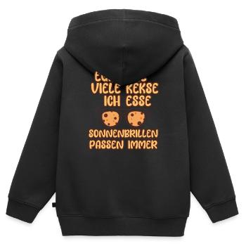 Biscuits au chocolat Noël - Sweat Premium à capuche zippé enfant bio - noir - Dos - AI Model Kid Male (0cm)