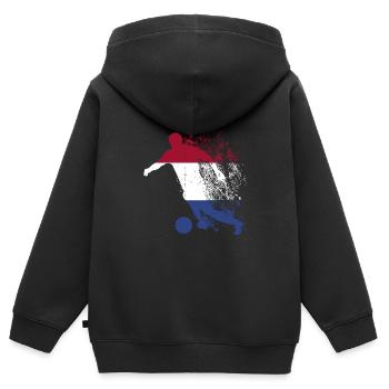 Nationalmannschaft Niederlande Fußball Weltmeister - Kinder Premium Organic Zip Hoodie - Schwarz - Hinten - AI Model Kid Male (0cm)