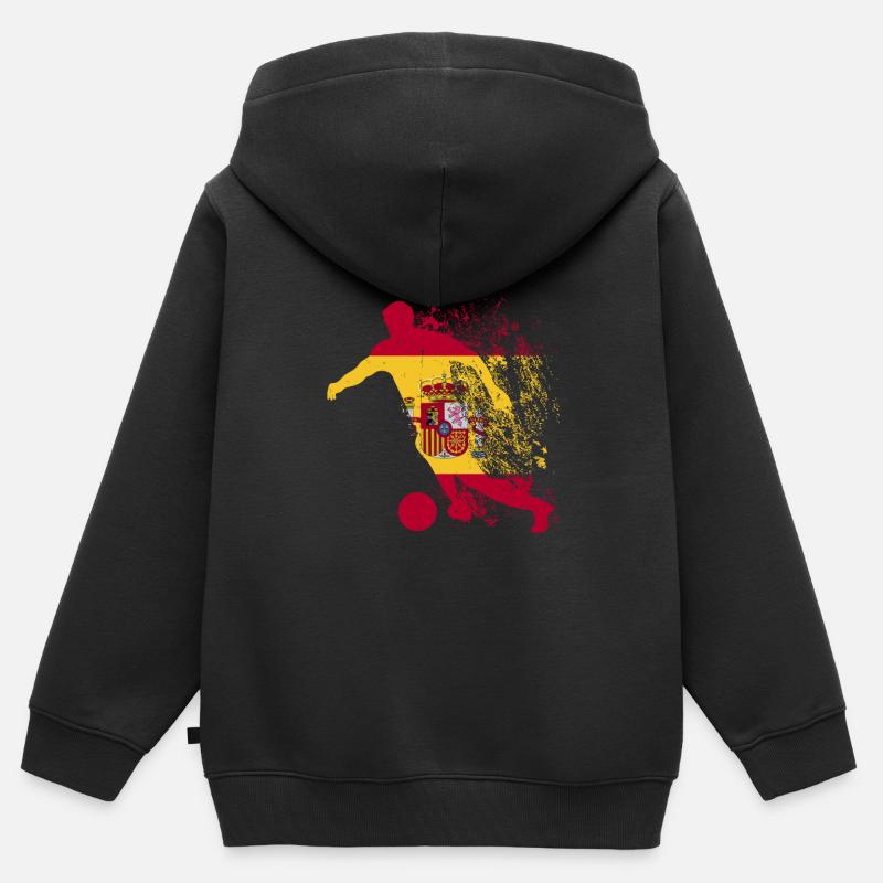 Équipe nationale d’Espagne - Sweat Premium à capuche zippé enfant bio - noir