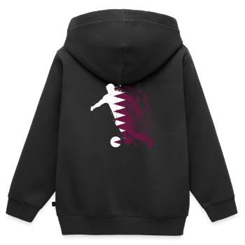 Nationalmannschaft Katar Fußball Weltmeister - Kinder Premium Organic Zip Hoodie - Schwarz - Hinten - AI Model Kid Male (0cm)