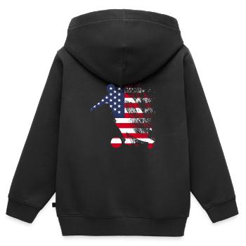 Nationalmannschaft USA Fußball Weltmeister - Kinder Premium Organic Zip Hoodie - Schwarz - Hinten - AI Model Kid Male (0cm)