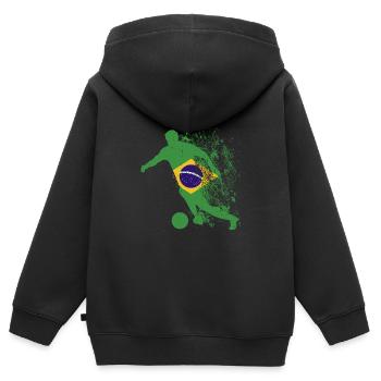 Nationalmannschaft Brasilien Fußball Weltmeister - Kinder Premium Organic Zip Hoodie - Schwarz - Hinten - AI Model Kid Male (0cm)