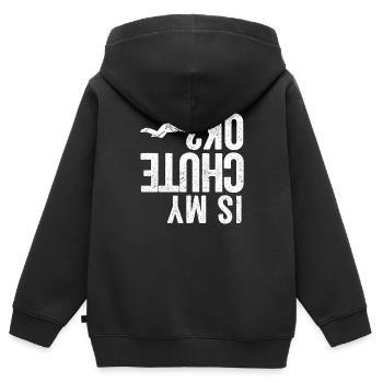 Drôle de saut en parachute de base jumpers Parachute Jump est - Sweat Premium à capuche zippé enfant bio - noir - Dos - AI Model Kid Male (0cm)