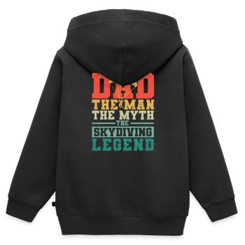 Dad Der Mann Der Mythos Die Fallschirmspringer - Kinder Premium Organic Zip Hoodie - Schwarz - Hinten - AI Model Kid Male (0cm)