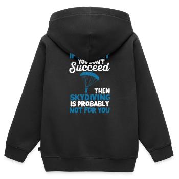 Si vous n’y arrivez pas au début Cas drôle - Sweat Premium à capuche zippé enfant bio - noir - Dos - AI Model Kid Male (0cm)