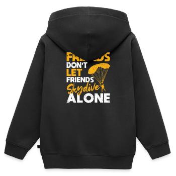 Drôle de parachutisme Des amis quittent des amis - Sweat Premium à capuche zippé enfant bio - noir - Dos - AI Model Kid Male (0cm)