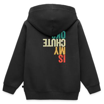 Ist mein Fallschirm in Ordnung Lustig Fallschirm - Kinder Premium Organic Zip Hoodie - Schwarz - Hinten - AI Model Kid Male (0cm)