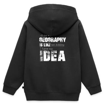 Geografie - Kinder Premium Organic Zip Hoodie - Schwarz - Hinten - AI Model Kid Male (0cm)