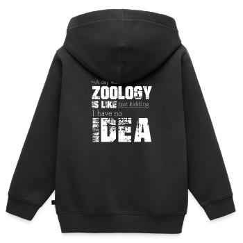 Zoologie - Kinder Premium Organic Zip Hoodie - Schwarz - Hinten - AI Model Kid Male (0cm)