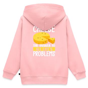 Amateurs de fromage Gouda - Sweat Premium à capuche zippé enfant bio - rose - Dos - AI Model Kid Female (0cm)