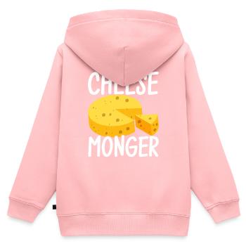 Amateurs de fromage Gouda - Sweat Premium à capuche zippé enfant bio - rose - Dos - AI Model Kid Female (0cm)