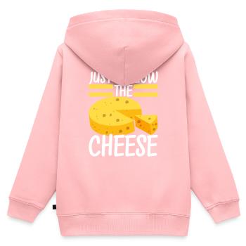 Amateurs de fromage Gouda - Sweat Premium à capuche zippé enfant bio - rose - Dos - AI Model Kid Female (0cm)