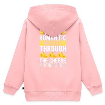 Amateurs de fromage Gouda - Sweat Premium à capuche zippé enfant bio - rose - Dos - AI Model Kid Female (0cm)