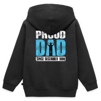 Proud Dad Since December 1990 - Kids Premium Organic Zip-up Hoodie - black - Back - AI Model Kid Male (0cm)