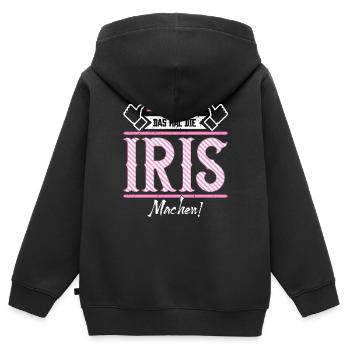 Iris Geschenkidee Geschenk Geburtstag - Kinder Premium Organic Zip Hoodie - Schwarz - Hinten - AI Model Kid Male (0cm)