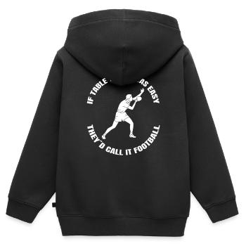 Joueur de tennis de table Batte de tennis de table Tennis de table - Sweat Premium à capuche zippé enfant bio - noir - Dos - AI Model Kid Male (0cm)