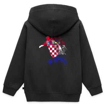 Nationalmannschaft Kroatien Fußball Weltmeister - Kinder Premium Organic Zip Hoodie - Schwarz - Hinten - AI Model Kid Male (0cm)