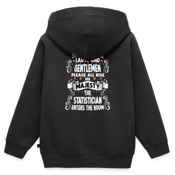 Statistiker T witziges Spruch Motiv Statistiker - Kinder Premium Organic Zip Hoodie - Schwarz - Hinten - AI Model Kid Male (0cm)