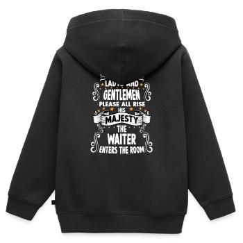 Kellner T Fun Spruch Motiv Kellner - Kinder Premium Organic Zip Hoodie - Schwarz - Hinten - AI Model Kid Male (0cm)