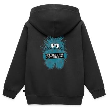 Lustiges Zitat Igel, es ist fein im fein - Kinder Premium Organic Zip Hoodie - Schwarz - Hinten - AI Model Kid Male (0cm)