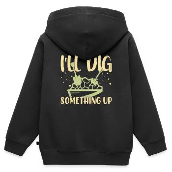 Orpaillage de l’or Prospecteurs d’or Chercheurs d’or - Sweat Premium à capuche zippé enfant bio - noir - Dos - AI Model Kid Male (0cm)