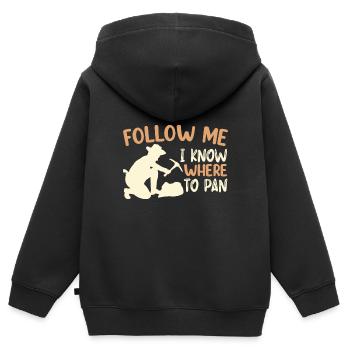 Gold Panning Gold Panning Gold Prospector - Kids Premium Organic Zip-up Hoodie - black - Back - AI Model Kid Male (0cm)