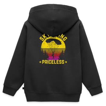Fallschirmspringen Unbezahlbar Lustig Fallschirm - Kinder Premium Organic Zip Hoodie - Schwarz - Hinten - AI Model Kid Male (0cm)