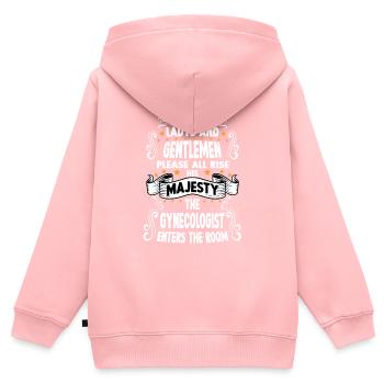 Gynécologie T drôle de dicton Gynécologie de motif - Sweat Premium à capuche zippé enfant bio - rose - Dos - AI Model Kid Female (0cm)