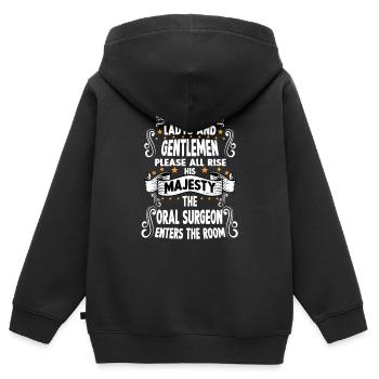 Kieferchirug T Fun Spruch Motif Kieferchirug - Sweat Premium à capuche zippé enfant bio - noir - Dos - AI Model Kid Male (0cm)