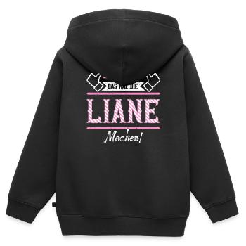 Liane Geschenkidee Geschenk Geburtstag - Kinder Premium Organic Zip Hoodie - Schwarz - Hinten - AI Model Kid Male (0cm)