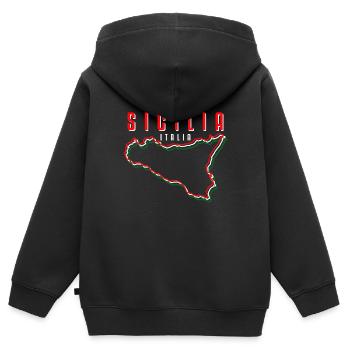 Sizilien flagge Sizilien Palermo Italien - Kinder Premium Organic Zip Hoodie - Schwarz - Hinten - AI Model Kid Male (0cm)