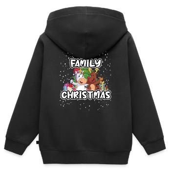 Christmas Family Christmas Tree - Kinder Premium Organic Zip Hoodie - Schwarz - Hinten - AI Model Kid Male (0cm)