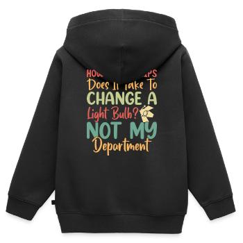 Combien de poignées faut-il au hasard .. - Sweat Premium à capuche zippé enfant bio - noir - Dos - AI Model Kid Male (0cm)
