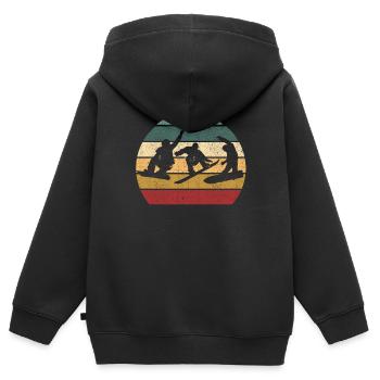 Freestyle Snowboarder Springen Freestyle Downhill - Kinder Premium Organic Zip Hoodie - Schwarz - Hinten - AI Model Kid Male (0cm)