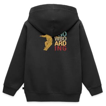 Snowboard Boarder Sports d’hiver Vacances Snowboard - Sweat Premium à capuche zippé enfant bio - noir - Dos - AI Model Kid Male (0cm)