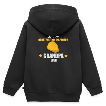 Building inspector grandfather - Kids Premium Organic Zip-up Hoodie - black - Back - AI Model Kid Male (0cm)