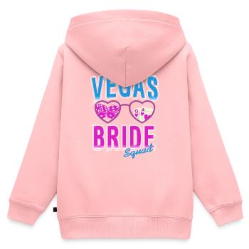 Mignon Retro Vegas Bride Squad Vegas T-shirt de mariage - Sweat Premium à capuche zippé enfant bio - rose - Dos - AI Model Kid Female (0cm)