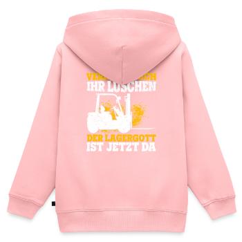 Verneigt Euch Ihr Luschen Der Lagergott Ist Jetzt - Kinder Premium Organic Zip Hoodie - Rosa - Hinten - AI Model Kid Female (0cm)