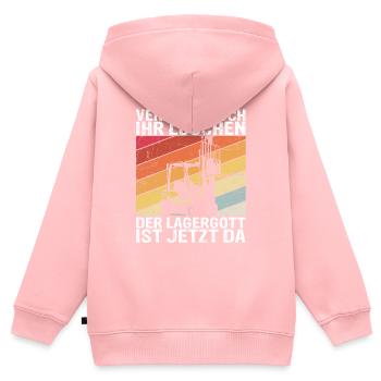 Verneigt Euch Ihr Luschen Der Lagergott Ist Jetzt - Kinder Premium Organic Zip Hoodie - Rosa - Hinten - AI Model Kid Female (0cm)