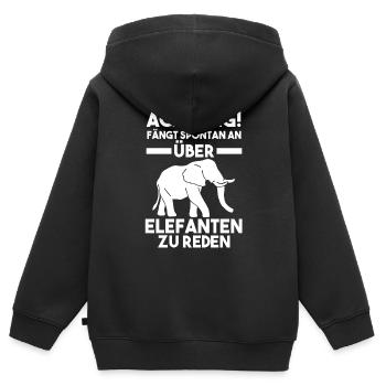 Dickhäuter Rüsseltier Elefant - Kinder Premium Organic Zip Hoodie - Schwarz - Hinten - AI Model Kid Male (0cm)