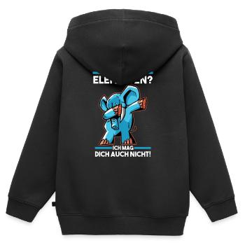 Dickhäuter Rüsseltier Dabbing Elefant - Kinder Premium Organic Zip Hoodie - Schwarz - Hinten - AI Model Kid Male (0cm)