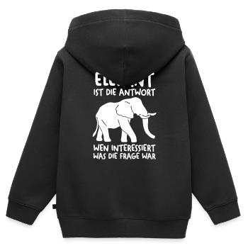Dickhäuter Rüsseltier Elefant - Kinder Premium Organic Zip Hoodie - Schwarz - Hinten - AI Model Kid Male (0cm)