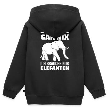 Dickhäuter Rüsseltier Dabbing Elefant - Kinder Premium Organic Zip Hoodie - Schwarz - Hinten - AI Model Kid Male (0cm)