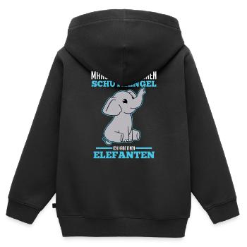 Dickhäuter Rüsseltier Elefant - Kinder Premium Organic Zip Hoodie - Schwarz - Hinten - AI Model Kid Male (0cm)